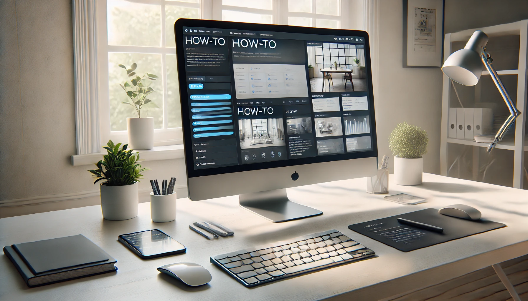 a sleek and modern website content management system on a computer screen.